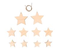 Rayher Assortiment d’étoiles, 11 pces, bois naturel, FSC mix Credit, 3,5-7,5cm, à personnaliser, arts créatifs, décorations, couronnes, Noël-46623505
