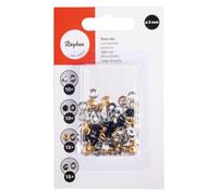 Rayher Assortiment d’œillets pour pince perforatrice Rayher, métal, 50 pces., 4 couleurs, 3mm ø, arts créatifs, décoration, réparation-69287000