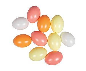 Rayher Assortiment d’œufs en plastique, abricot, 10 pces., ø 6cm, intérieur/extérieur, arts créatifs, décoration, Dimanche des Rameaux, Pâque-3906080