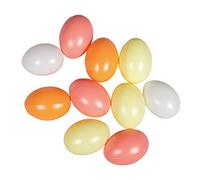 Rayher Assortiment d’œufs en plastique, abricot, 10 pces., ø 6cm, intérieur/extérieur, arts créatifs, décoration, Dimanche des Rameaux, Pâque-3906080
