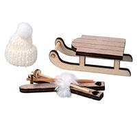 Rayher Assortiment de décorations « Sports d’Hiver » en Bois, 3 pces, 2,4-7cm, décorations, Hiver, Noël-46664999