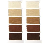 Rayher Assortiment de fils à broder „Stich & Knot », marron, 5X10m, 100% coton, lavable, arts créatifs, broderie, bracelet brasilien-53564536 (Lot de 2)