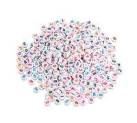 Rayher Assortiment de Perles „Chiffres», Blanc-Multicolore, 40g, ø 6mm, Trou ø 2mm, Date, Arts créatifs, Bijoux, Attaches de tétines bébés-16054999