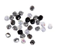 Rayher Assortiment de perles de verre à facettes, noir, 100 pces, Ø 4mm, arts créatifs, décorations, bijoux -14200800