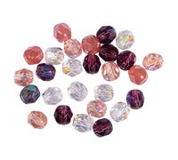 Rayher Assortiment de perles de verre à facettes, rose, 50 pces, Ø 6mm, arts créatifs, décorations, bijoux -14201221