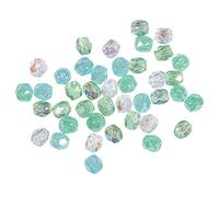 Rayher Assortiment de perles de verre à facettes, vert, 100 pces, Ø 4mm, arts créatifs, décorations, bijoux -14200410