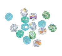 Rayher Assortiment de perles de verre à facettes, vert, 50 pces, Ø 6mm, arts créatifs, décorations, bijoux -14201410