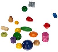 Rayher Assortiment de perles en bois, multicolore, 4-25mm ø, trouées, 250g, art créatif, bijoux, bracelet, collier, porte-clefs-1209800