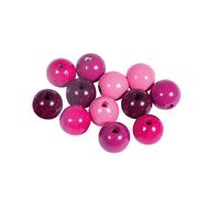 Rayher Assortiment de Perles en bois, rouge baies, 32 pces., 12mm ø, FSC 100%, arts créatifs, bijoux, décoration, porte-clefs-12210304