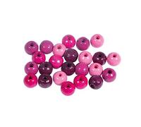 Rayher Assortiment de Perles en bois, rouge baies, 84 pces., 8mm ø, FSC 100%, arts créatifs, bijoux, décoration, porte-clefs-12205304