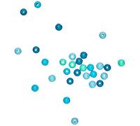 Rayher Assortiment de Perles en bois, turquoise, 84 pces., 8mm ø, FSC 100%, arts créatifs, bijoux, décoration, porte-clefs-12205404