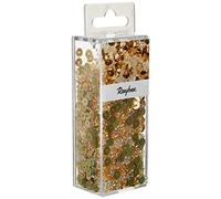 Rayher Assortiment de perles et paillettes, doré, 80g, Ø 2,6-6mm, avec fil, arts créatifs, décorations -14538616