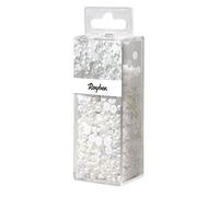 Rayher Assortiment de perles et paillettes, givre-blanc, 80g, Ø 2,6-6mm, avec fil, arts créatifs, décorations -14538701, Givré