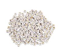 Rayher Assortiment de Perles „Lettres», Blanc-doré, 40g, ø 6mm, Trou ø 2mm, Alphabet, Arts créatifs, Bijoux, Attaches de tétines bébés-16054616