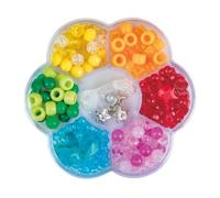 Rayher Assortiment de Perles „ Rainbow», Multicolore, 1 Boite, en Acrylique Transparent, Fleur ø 10,7cm, avec Fil, Formes et Tailles différentes, Arts créatifs, bijoux-15405000
