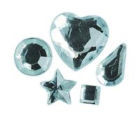 Rayher Assortiment de Pierres Strass, Turquoise, 58 pces., 3-12 mm, 5 Formes, Verre Acrylique, Autocollant, Arts créatifs, Scrapbooking, carte-1522207