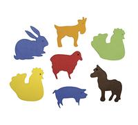 Rayher Assortiment «Ferme» en Mousse Crepla, Multicolore, 80pces., 2,8-5,0cm, 6 Couleurs, Autocollant, Gomme eva, Cadeau, Carte, scrapbooking-30148999