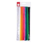 Rayher Assortiment Fils chenille, arc-en-ciel, 30 pces, 30cm X 9mm, 10 couleurs, arts créatifs, enfants-52031990