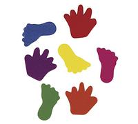 Rayher Assortiment Pieds et Mains en Mousse Crepla, Multicolore, 130 pces., 3-3,5 cm, 5 Couleurs, Gomme eva, Arts créatifs-3001349