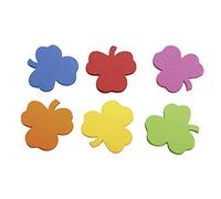 Rayher Assortiment «Trèfle» en Mousse Crepla, Multicolore, 100 pces., 2,9cm, 6 Couleurs, Autocollant, Gomme eva, Cadeau, Carte, scrapbooking-30144999