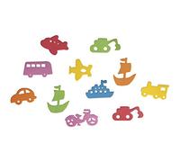 Rayher Assortiment «Véhicules» en Mousse Crepla, Multicolore, 80 pces., 2-5cm, 6 Couleurs, Autocollant, Gomme eva, Cadeau, Carte, scrapbooking-30200000
