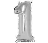 Rayher Ballon gonflable chiffre 1, anniversaire, jubilé, 40 cm argenté, 87033606