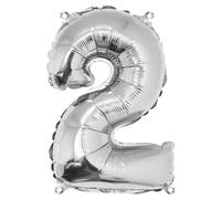 Rayher Ballon gonflable chiffre 2, anniversaire, jubilé, 40 cm argenté, 87034606