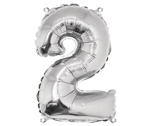 Rayher Ballon gonflable chiffre 2, anniversaire, jubilé, 40 cm argenté, 87034606
