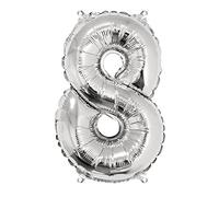 Rayher Ballon gonflable chiffre 8, anniversaire, jubilé, 40 cm argenté, 87040606