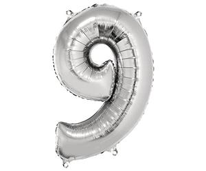 Rayher Ballon gonflable chiffre "9" p. div. occasions 96cm 1pc argenté, 87031606