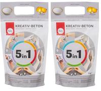 Rayher Béton créatif 5en1 p. activités artisanales sct 1kg gris pierre, 34463558 (Lot de 2)