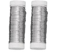 Rayher Bobine de fil de cuivre, couleur argent, ø 0,25 mm, longueur 100m, extensible, multi-usage, art floral, objets décoratifs, bijoux-2403600 (Lot de 2)
