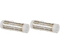 Rayher Bobine de fil de cuivre, couleur argent, ø 0,30 mm, longueur 50m, extensible, multi-usage, art floral, objets décoratifs, bijoux-2402600 (Lot de 2)