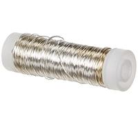Rayher Bobine de fil de cuivre, couleur argent, ø 0,30 mm, longueur 50m, extensible, multi-usage, art floral, objets décoratifs, bijoux-2402600