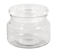 Rayher Bocal en verre blanc, transparent, 1 pce., 320ml, ø10cm, goulot ø7,5cm, H.8cm, avec couvercle, décoration, rangement, biscuits, bonbons-46046000
