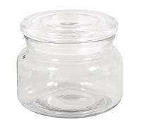 Rayher Bocal en verre blanc, transparent, 1 pce., 320ml, ø10cm, goulot ø7,5cm, H.8cm, avec couvercle, décoration, rangement, biscuits, bonbons-46046000