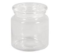 Rayher Bocal en verre blanc, transparent, 1 pce., 580ml, ø10cm, goulot ø7,5cm, H.11cm, avec couvercle, décoration, rangement, biscuits, bonbons-46047000
