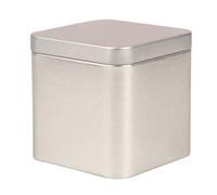 Rayher Boite carrée en métal, gris, 1 pce., 7,6x7,6x7,6cm, couvercle amovible, rangement, cadeau, bougie-26014606