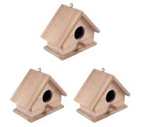 Rayher Boîte Nichoir en Bois FSC Mix Credit 13,5 x 7,5 x 10 cm, Nature, 62414000, Braun (Lot de 3)