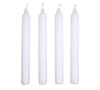 Rayher Bougie de ménage, blanc, 19cm, 2,1cm ø, 4 pces., maison, décoration, baptême, communion, mariage-31641102