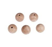 Rayher Boules en Bois Brut Demi-percées p. Bricolage ø20mm 10pcs Nature, 6251900