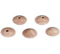 Rayher Boules en Bois Brut Semi-percées 6251900 SB-BT 20 mm de diamètre