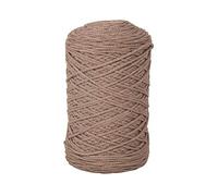 Rayher Braidy Fil de recyclage, 1 pelote de env. 250m, tressé, 2 mm, marron taupe, technique du macramé, 42009509