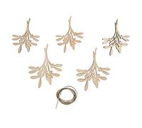 Rayher Branches de gui décoratives en Bois+Fil, 5pcs Nature 8,3-10,3cm, 46619505