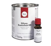Rayher Caoutchouc de Silicone liquide RTV/HB, 2 composants, 1Kg, avec catalyseur, transparent, empreintes de haute précision, hautes températures, arts créatifs-3411600, 11 x 11 x 16.5 cm