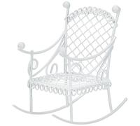 Rayher Chaise à bascule miniature, blanc, 1 pce., métal, 5,3x8x7,5cm, modélisme, décoration, jardin miniature, maison de poupée, printemps, été-46065102