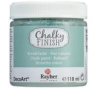 Rayher Chalky Finish peinture craie faite à base d'eau peinture à la craie pour un style shabby-chic, vintage & maison de campagne peinture pour meubles 118 ml pour env. 2,7 m² vert menthe