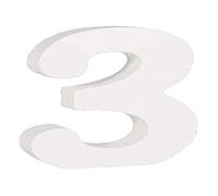 Rayher Chiffre « 3 », blanc, 1 pce., bois MDF, H. 11cm, épaisseur 2cm, mat, arts créatifs, décoration, anniversaire-62703000