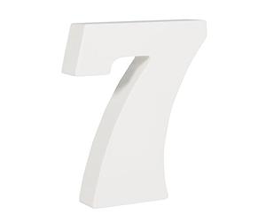Rayher Chiffre en bois MDF 3D "7" décoration FSC 100%, 8x2x11 cm blanc, 64607102