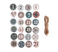 Rayher Chiffres en Bois p. Calendrier Avent 1-24 ø 2,5cm + Fil, Neutre, 46790000